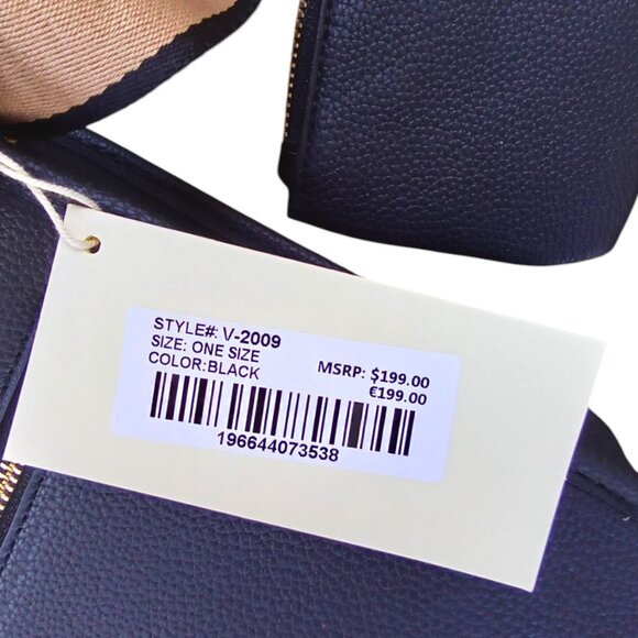 Valentino Orlandi NEW Black 2 pc Vegan Leather Crossbody  Bag & Pouch $199 - Picture 4 of 14